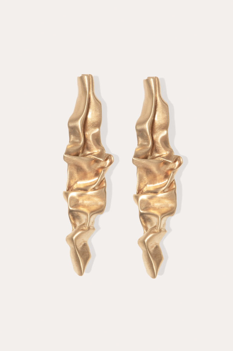 Crumple -  Recycled Gold Vermeil Earrings