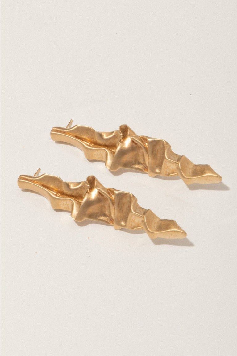 Crumple -  Gold Vermeil Earrings