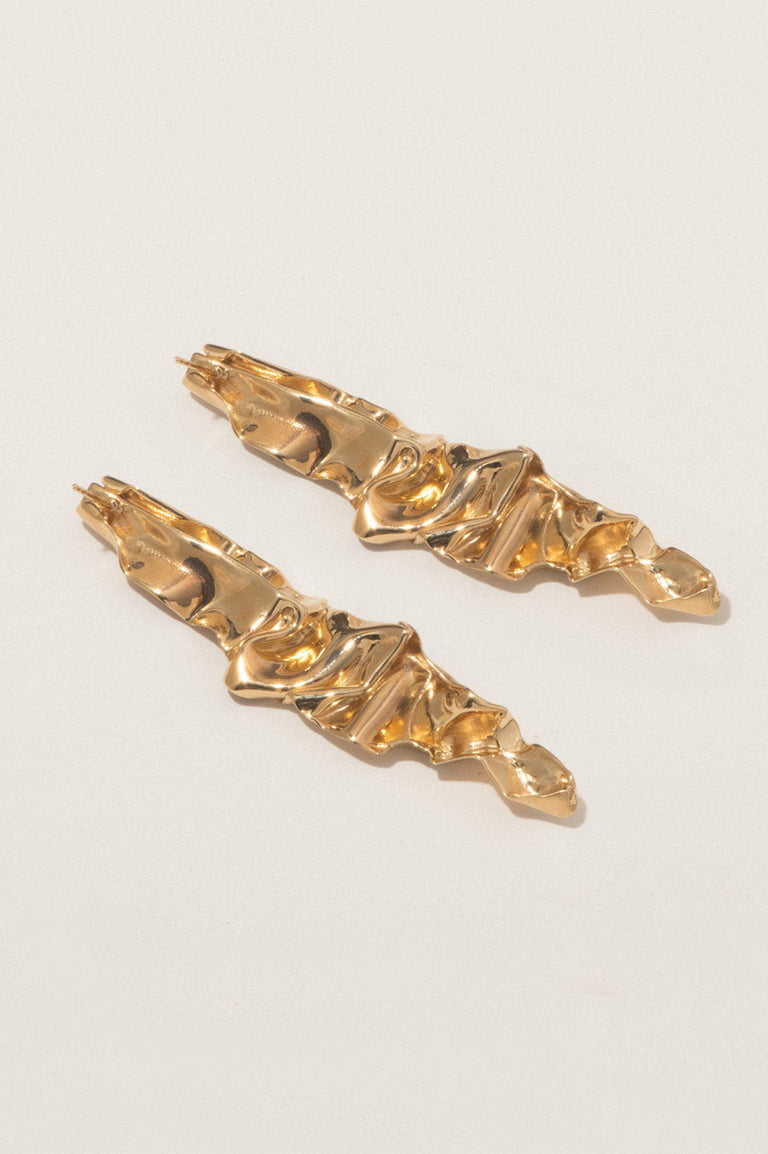 Crumple -  Gold Vermeil Earrings