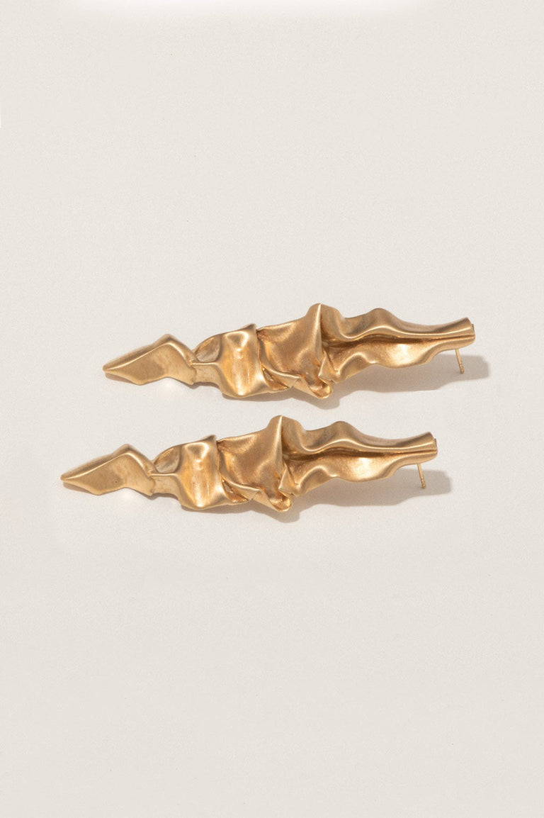 Crumple -  Recycled Gold Vermeil Earrings