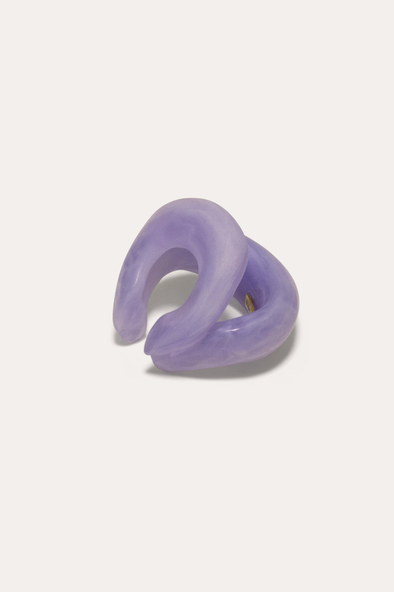 R2147 - Lilac Bio Resin and Gold Vermeil Ear Cuff