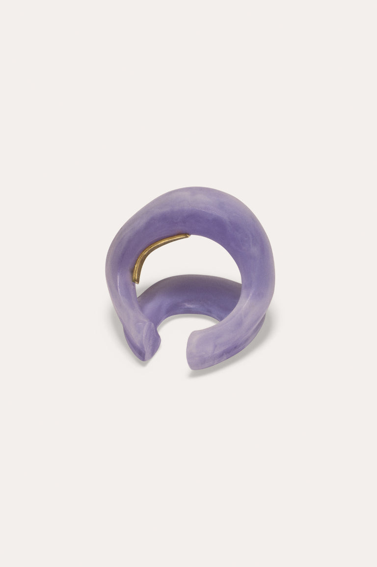 R2147 - Lilac Bio Resin and Gold Vermeil Ear Cuff