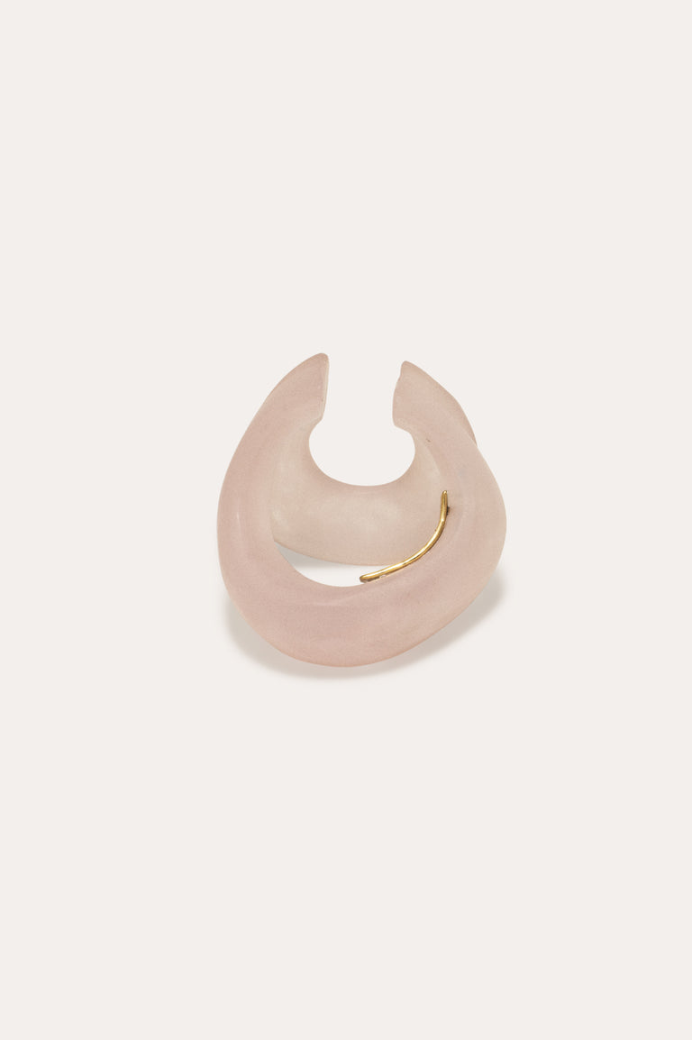 R2147 - Rose Quartz Bio Resin and Gold Vermeil Ear Cuff