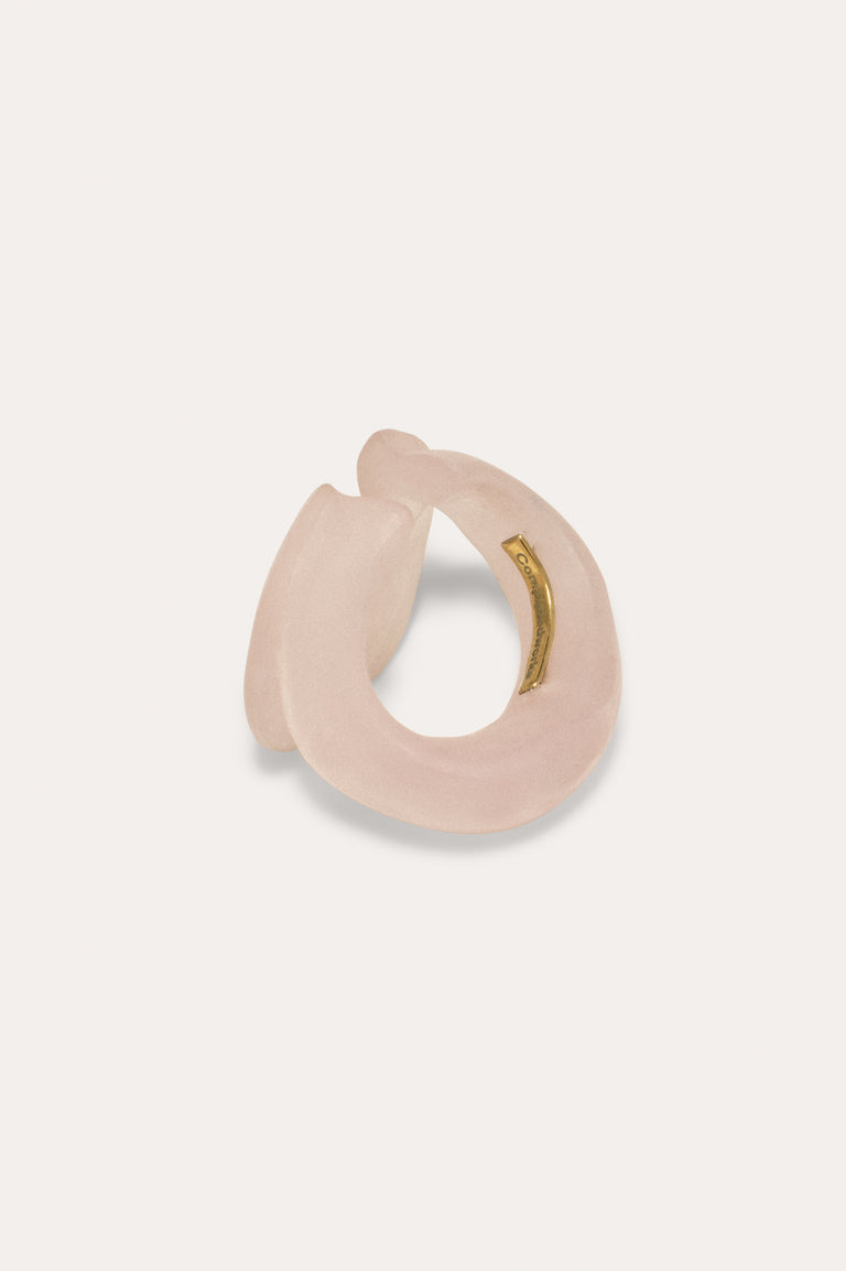 R2147 - Rose Quartz Bio Resin and Gold Vermeil Ear Cuff