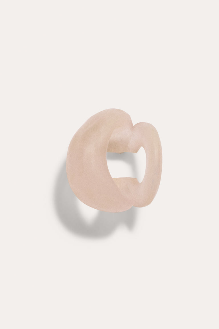 R2147 - Rose Quartz Bio Resin and Gold Vermeil Ear Cuff