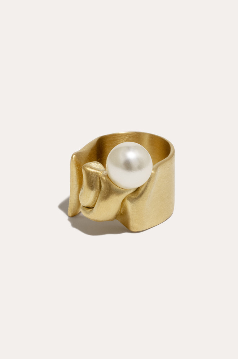 Crumple - Pearl and Gold Vermeil Ring