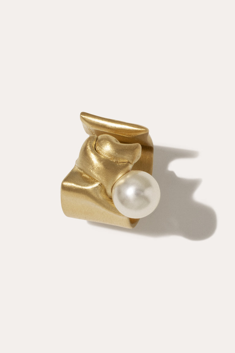 Crumple - Pearl and Gold Vermeil Ring