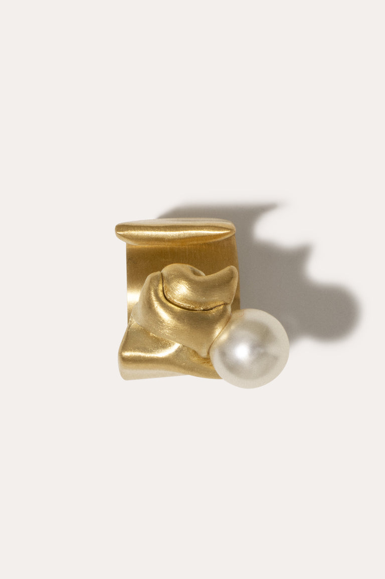 Crumple - Pearl and Gold Vermeil Ring