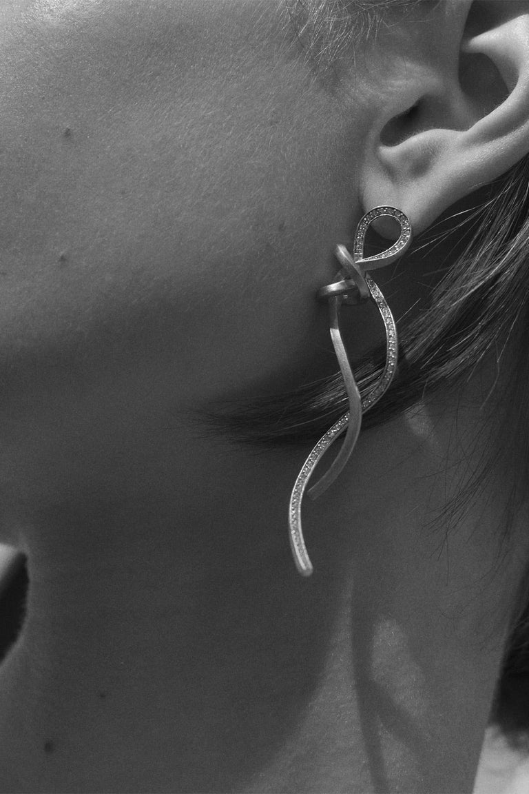 Thread II - White Topaz and Gold Vermeil Earrings