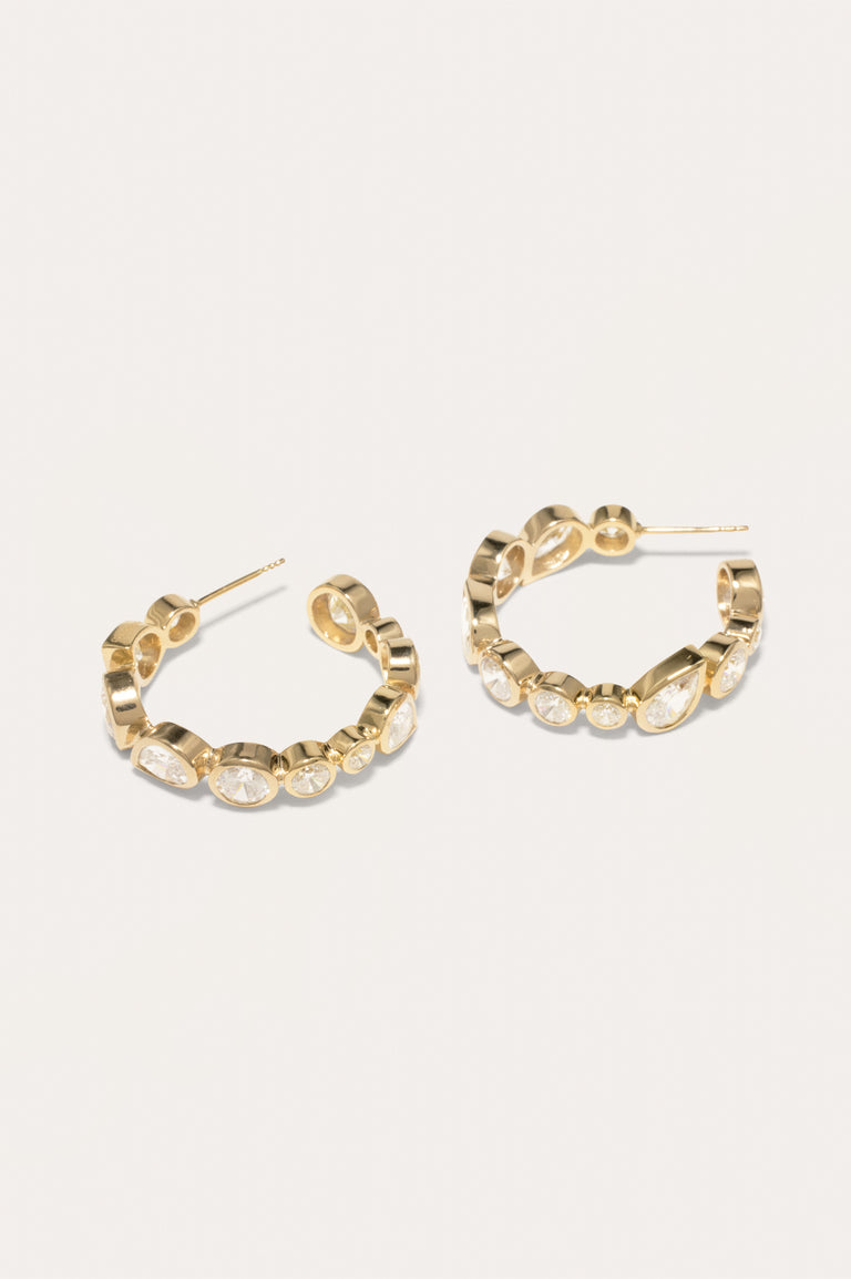 A Few Good Anti‐Heroes - Cubic Zirconia and Gold Vermeil Earrings