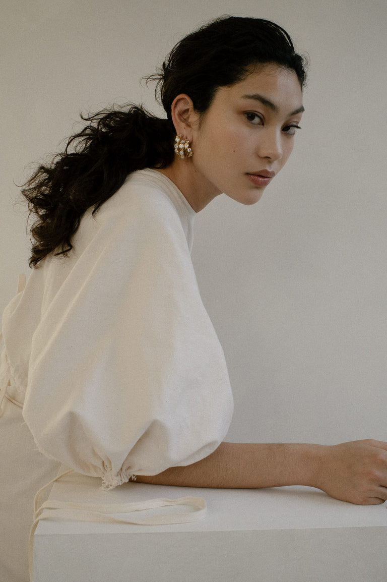 A Few Good Anti‐Heroes - Cubic Zirconia and Gold Vermeil Earrings
