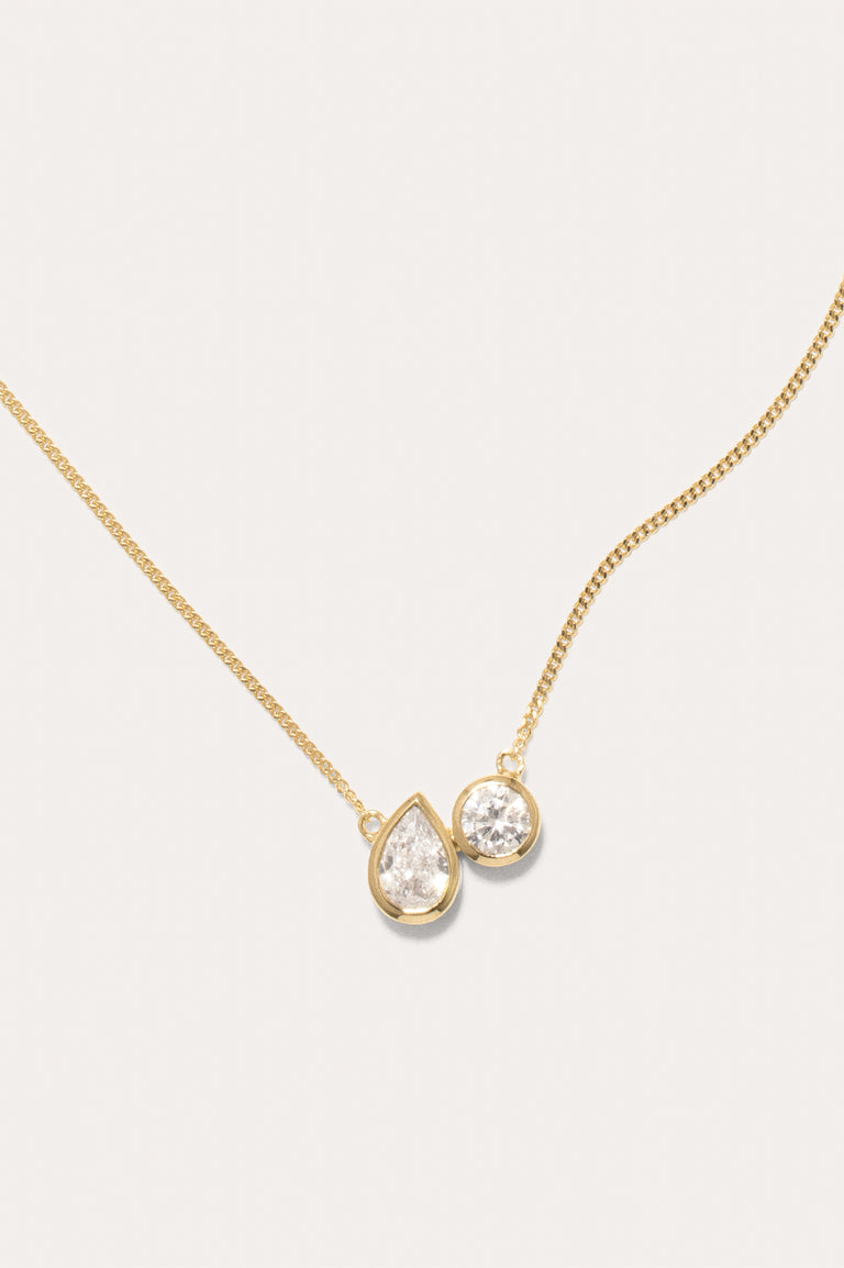 Like Peas in a Pod -  Zirconia and Recycled Gold Vermeil Pendant