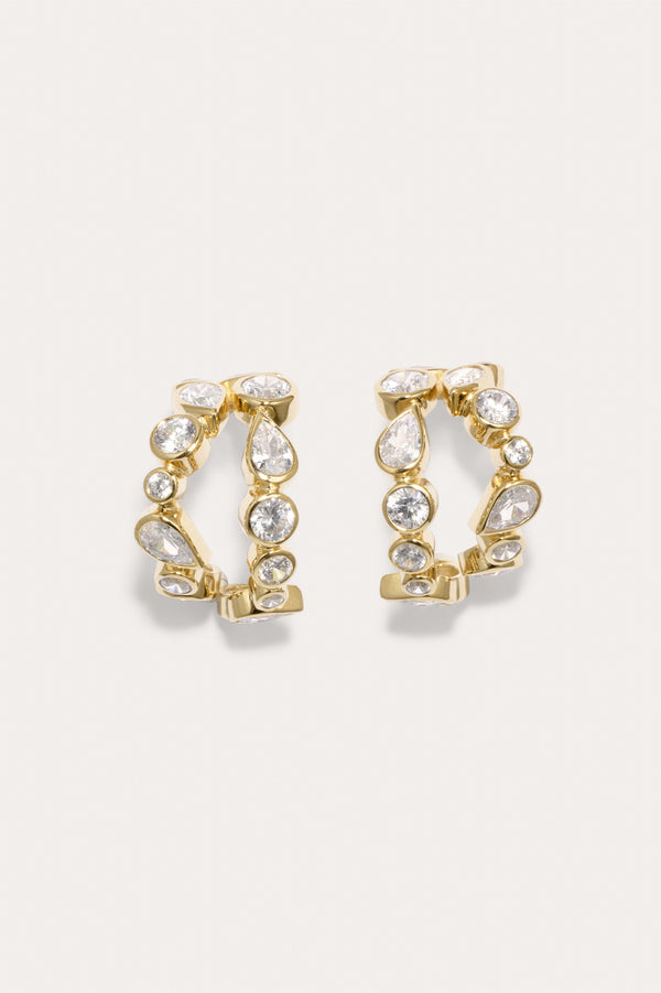 Like Peas in a Pod IV - Cubic Zirconia and Gold Vermeil Earrings