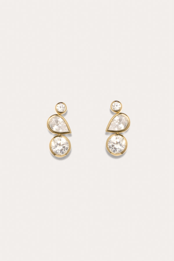 Like Peas in a Pod II - Zirconia and Recycled Gold Vermeil Earrings