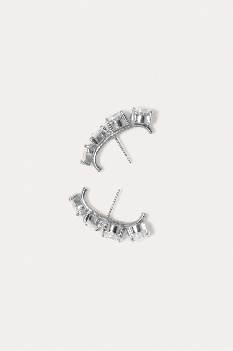 Tranquility I - Cubic Zirconia and Platinum Plated Earrings