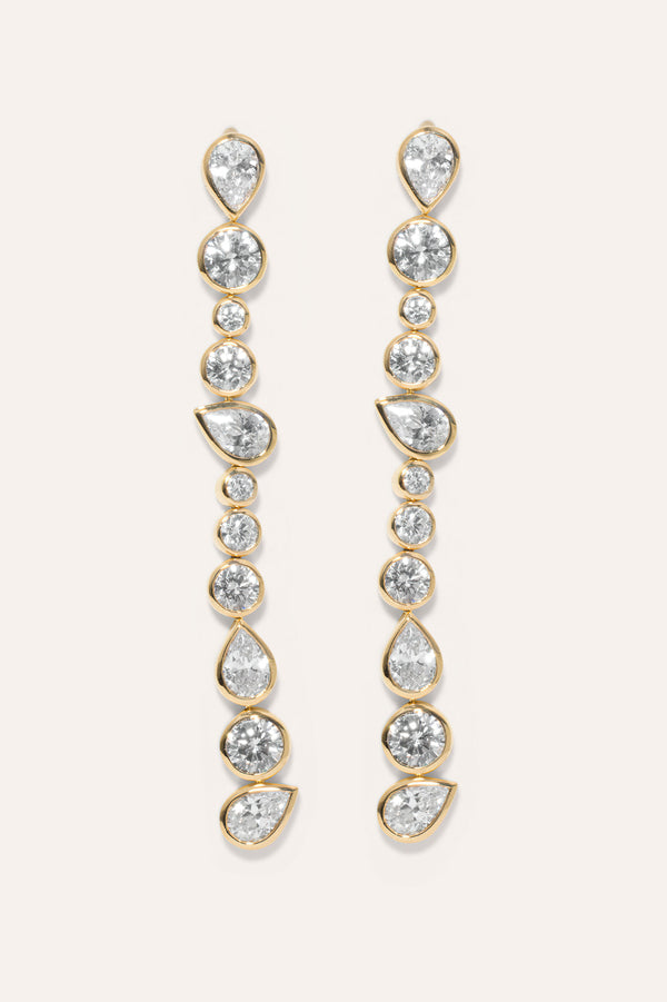 Glitch - Zirconia and Recycled Gold Vermeil Earrings