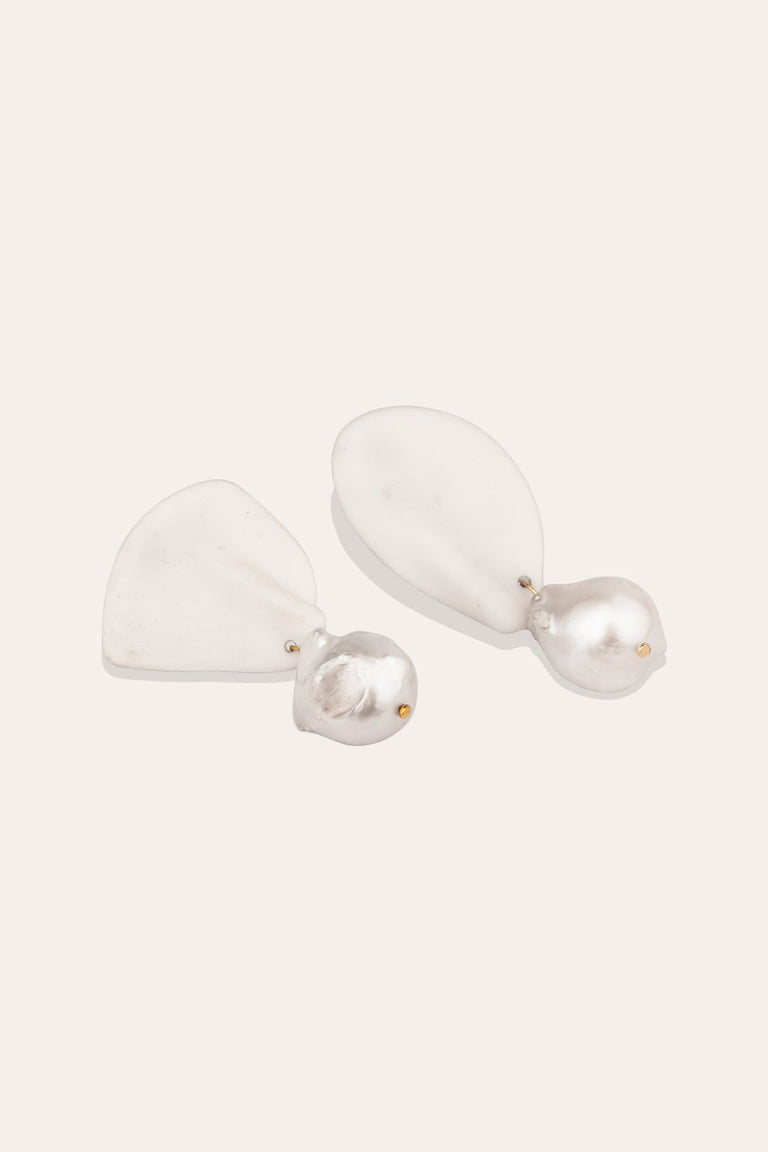 Table Talk - Ceramic and Pearl Earrings