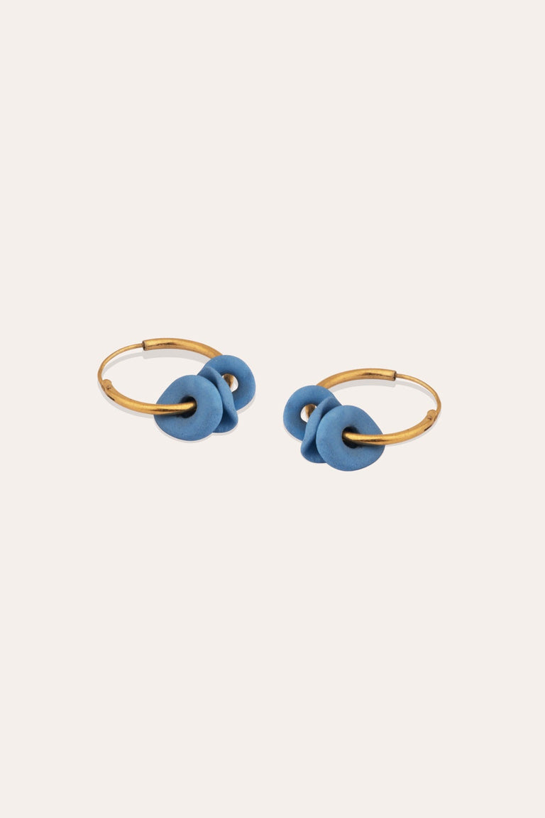 The Remains of a Dream - Blue Ceramic and Gold Vermeil Earrings